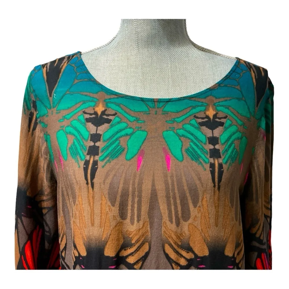 Cato Asymmetric Butterfly Kaleidoscope Blouse size M - Image 7