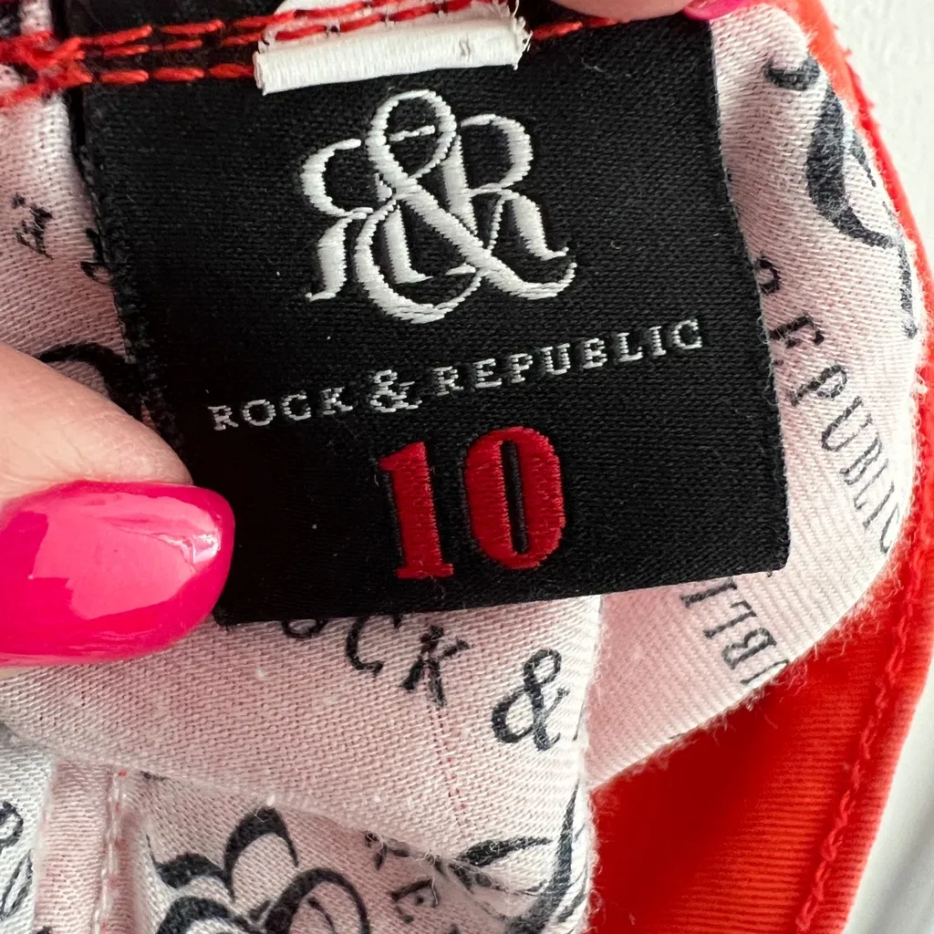 Rock and Republic Women's Orange Lolita Shorts - Image 8