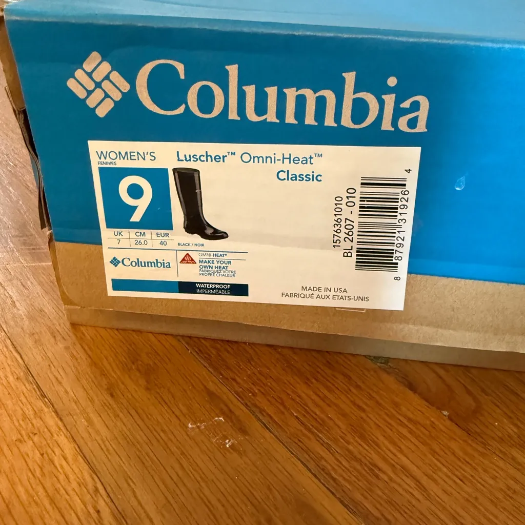 Columbia Luscher Omni-Heat Classic Rubber Boot Womens 9 Black NIB - Image 12
