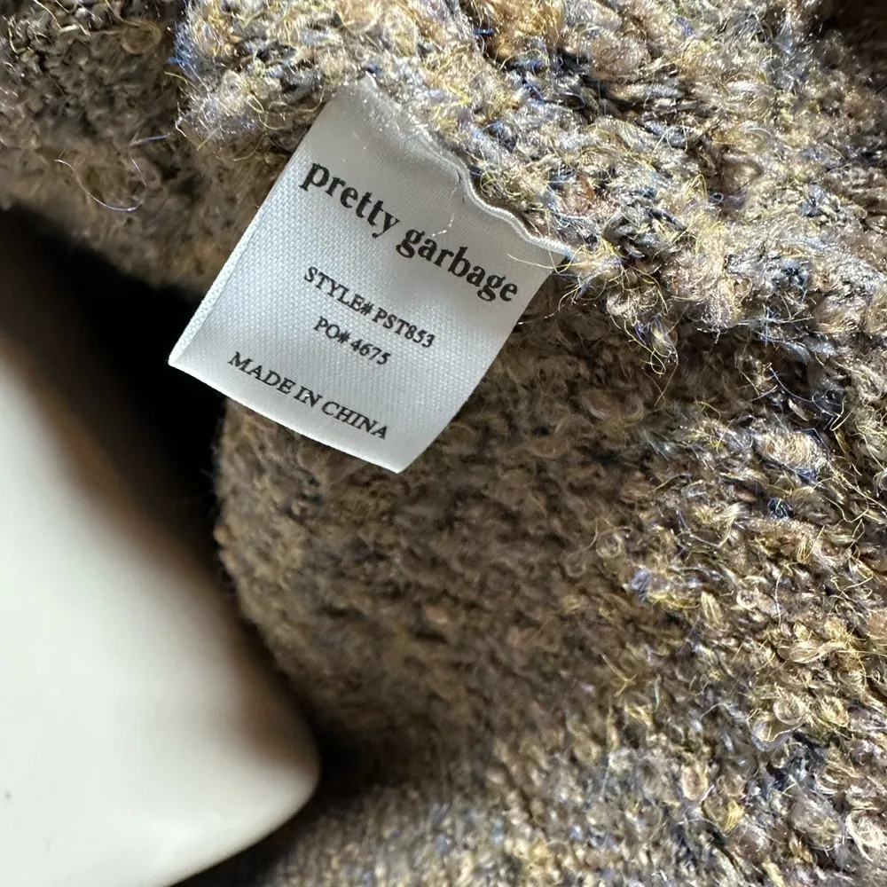 Pretty Garbage Grunge Oversized Brown Speckled Textures Women’s Acrylic Sweater - Image 8