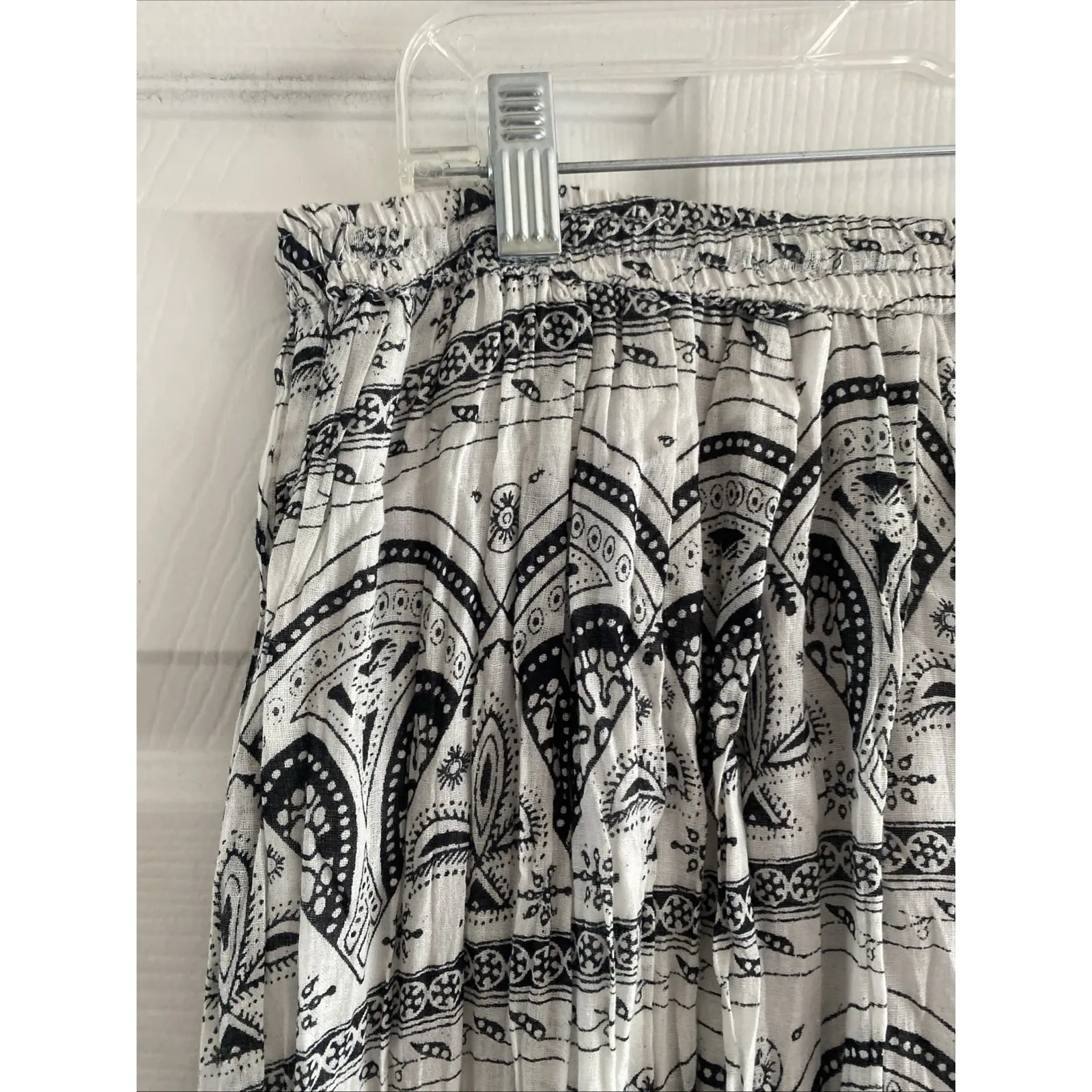 Sasha Collections Womens Medium Maxi Skirt Cotton Boho NEW Tie Waist White - Image 3