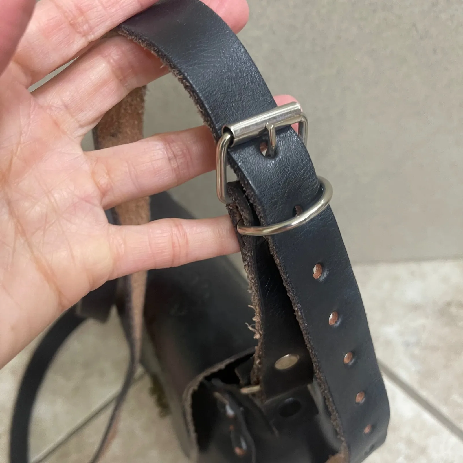 Mexican Black‎ Leather Floral Tooled Crossbody Bag Small Purse Bohemian Boho Black - Image 7