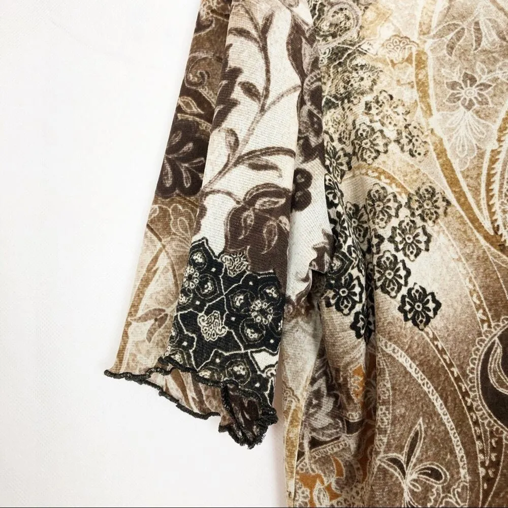 Gerry Weber Bohemian Ethereal Cottage Fairy Whimsical Twee Womens Top Sz Medium Brown - Image 5