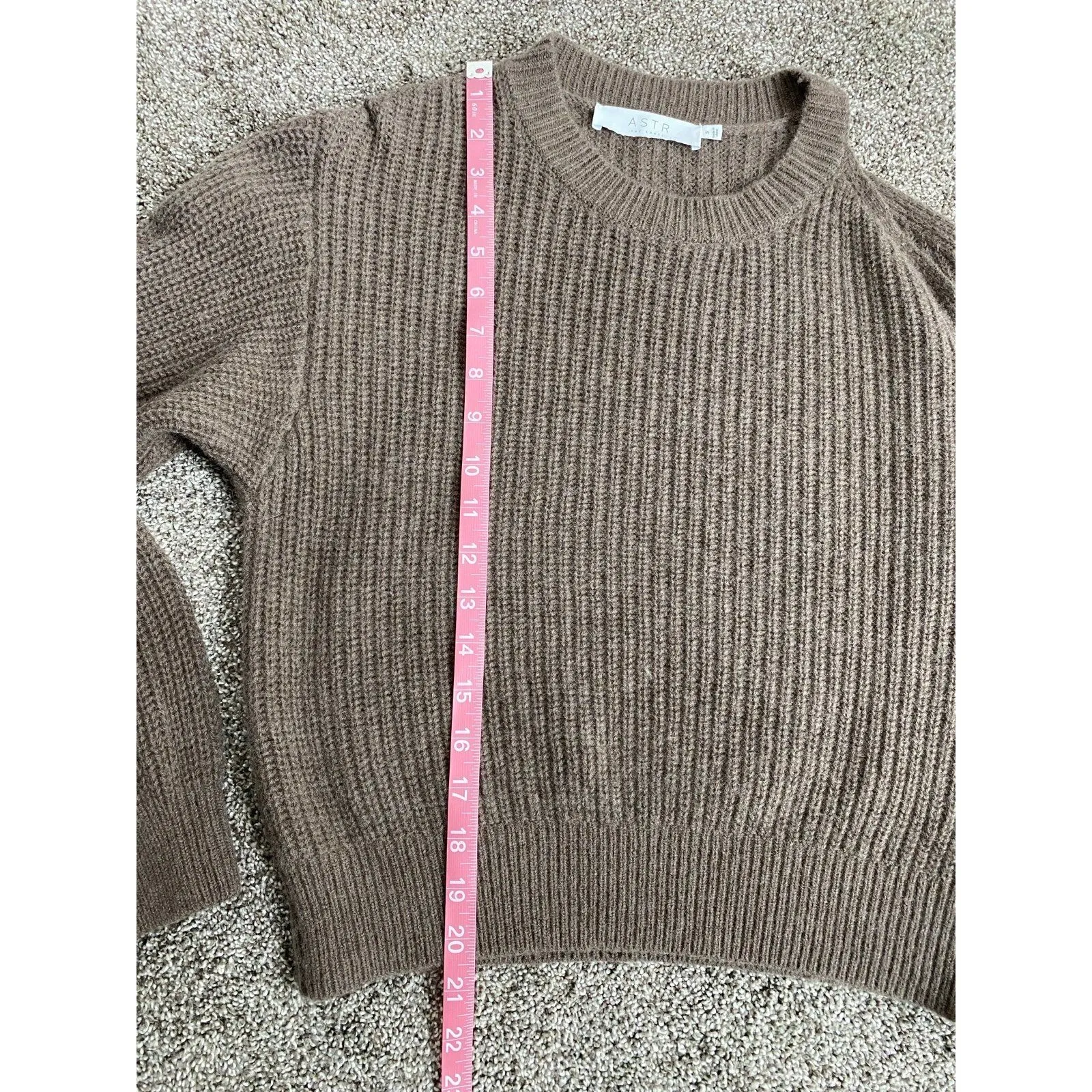 ASTR The Label Millicent Ribbed Cold Shoulder Sweater – Mushroom Brown (Size S - Image 7