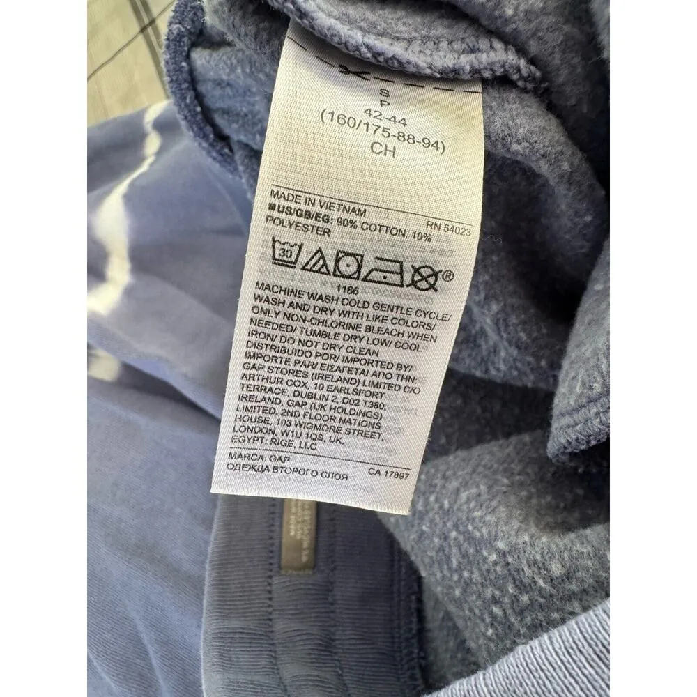 Gap Sweats Blue White Tie Dye Fleece Lined Jogger Sweatpants Women’s Size Small - Image 7