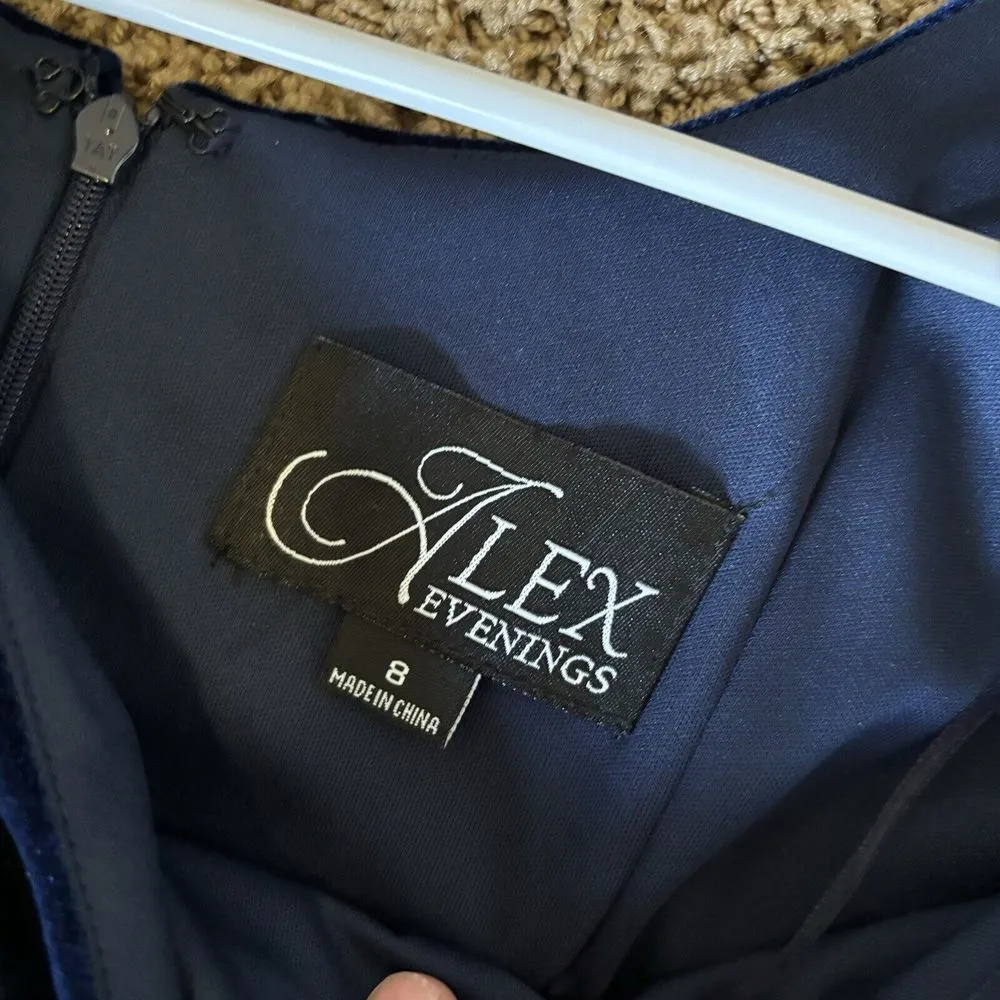 Alex Evenings Women's Side-Ruched Velvet Jewel Dress size 8 mother of the‎ bride - Image 10