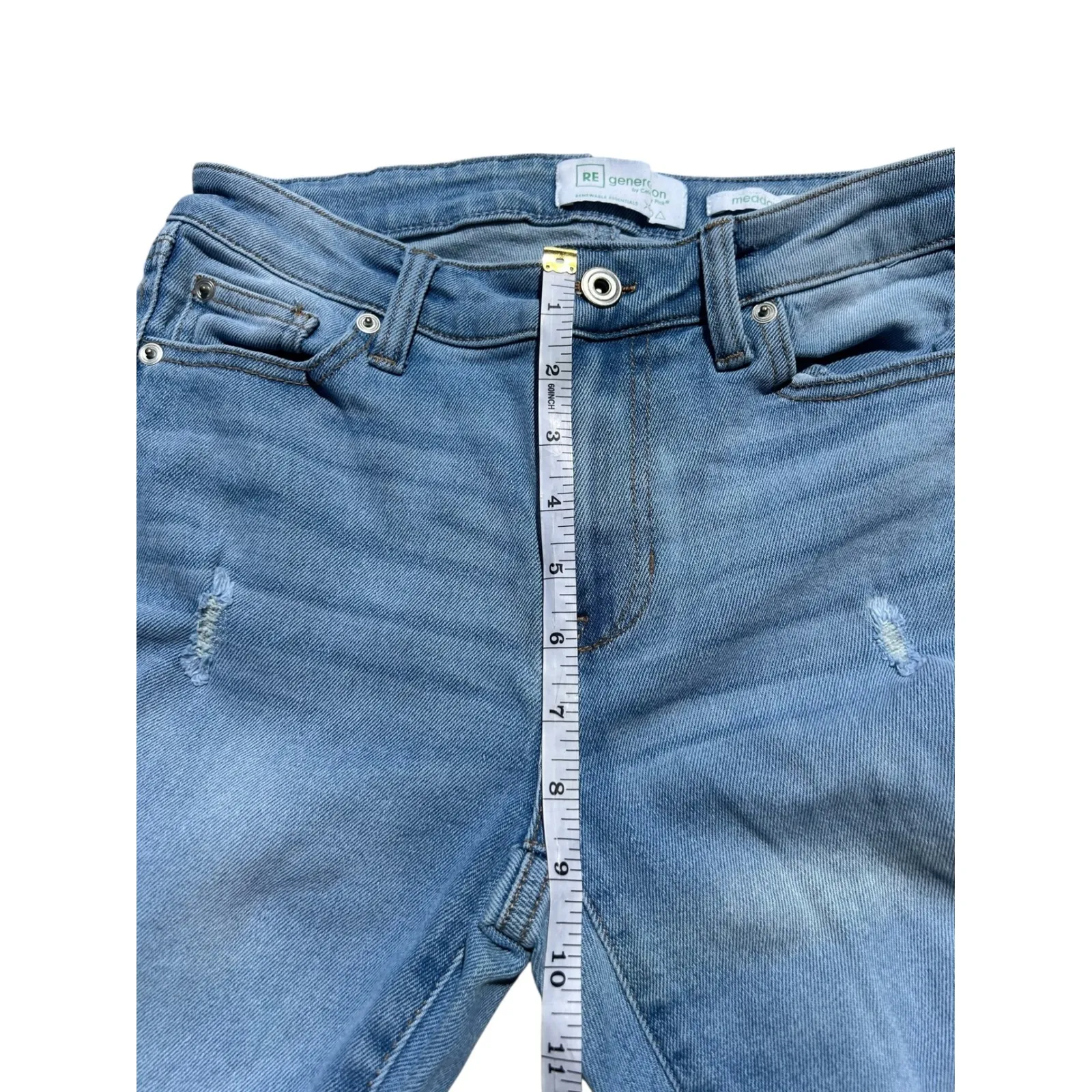 RE generation Meadow Womens Light Wash Ripped Skinny Jeans Size‎ 5/27 Blue - Image 6