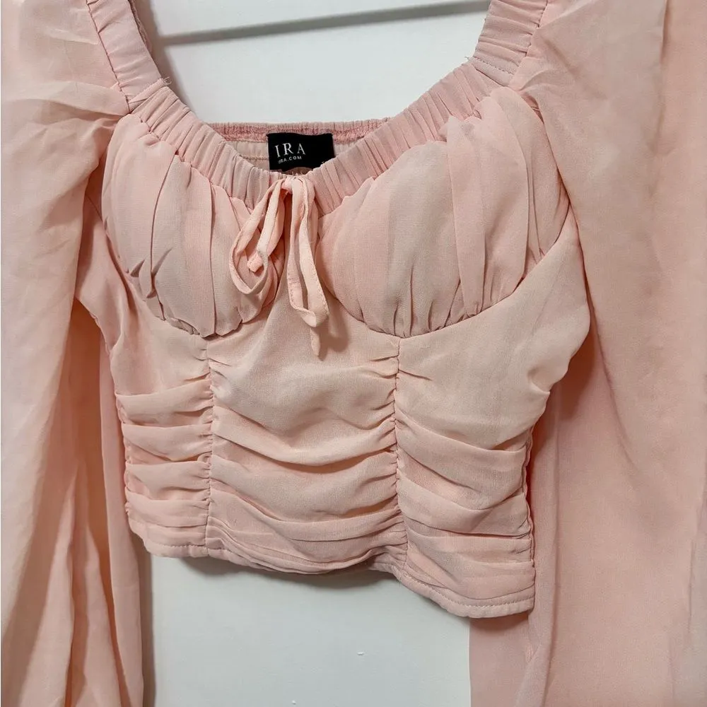 AKIRA light pink crop top, size small - Image 2