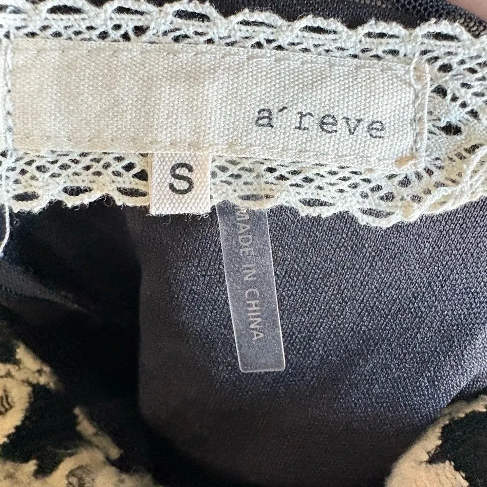 Anthropologie A’reve A-line Dress Size S Black Beige Embroidered Lace Whimsygoth - Image 5