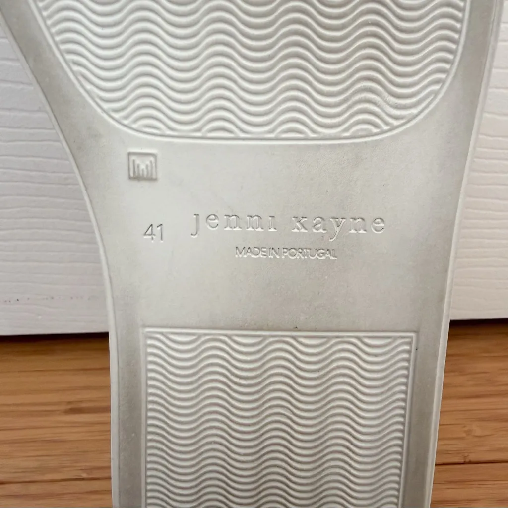 Jenni Kayne White Canvas Leather Trim Slip On Mule Open Back Shoes 41 11 *NO BOX - Image 8