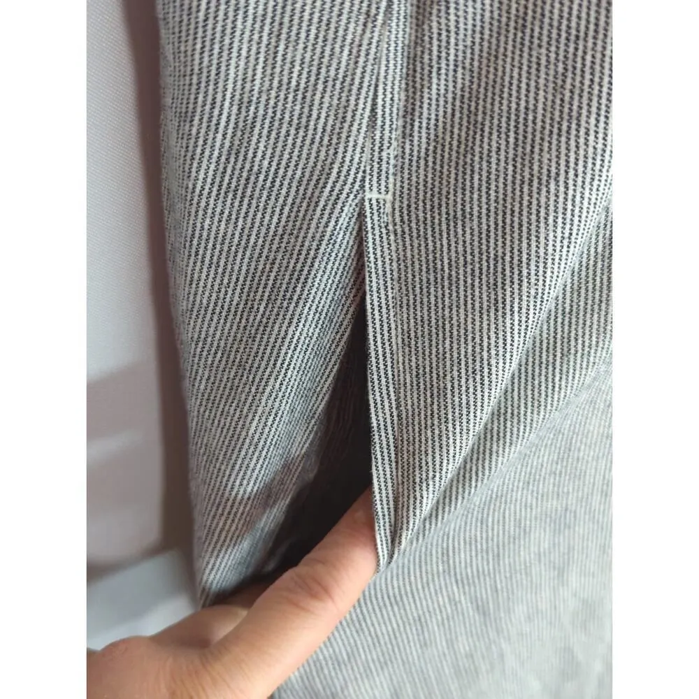 Eileen Fisher Graphite Organic Linen Pinstripe Tunic Dress‎ Women's Est. Large - Image 3