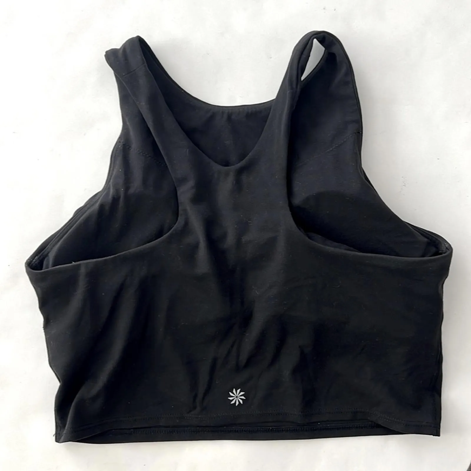 ATHLETA Conscious Crop High Neck Sports Bra Longline Top A-C in Black Size M - Image 3