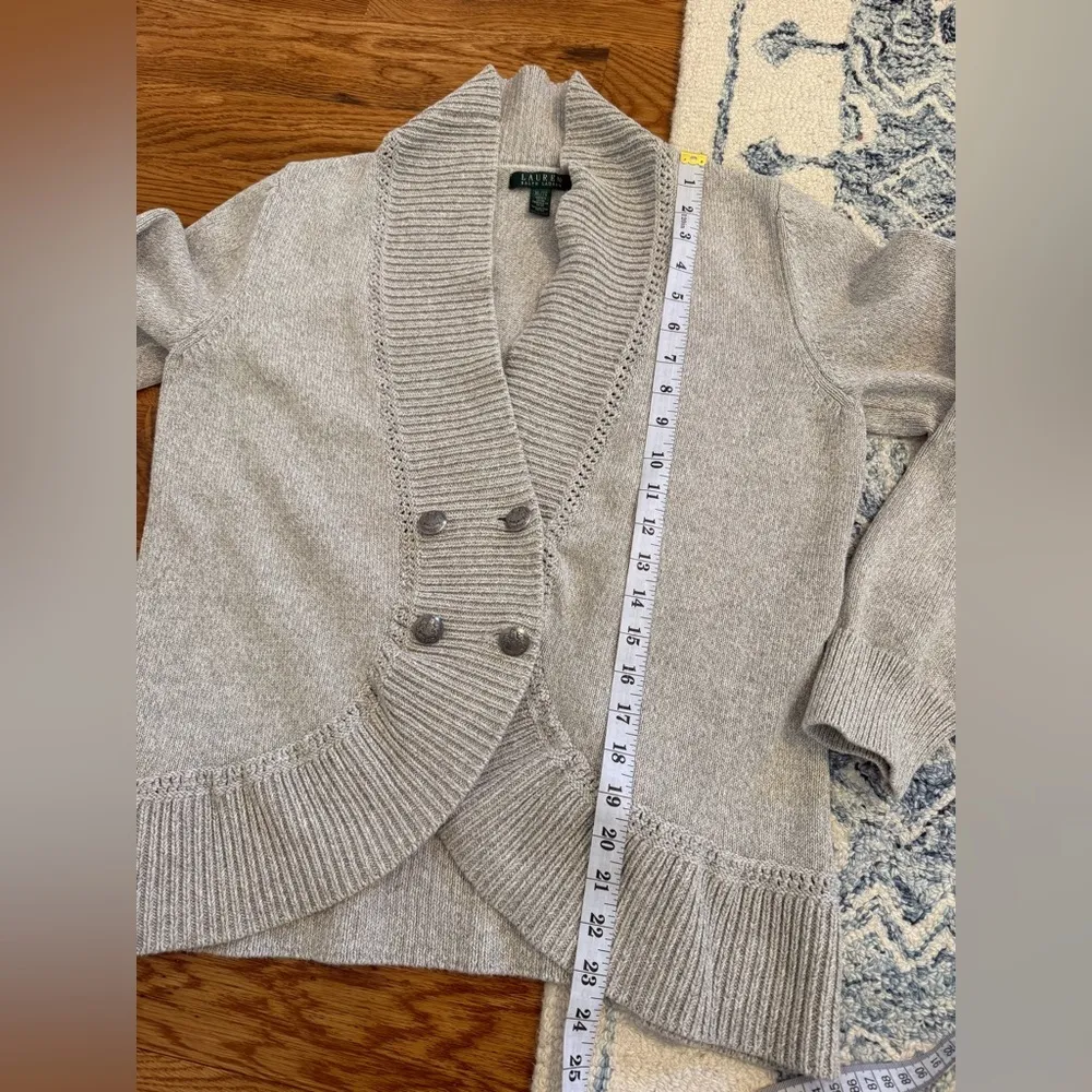 Lauren Ralph Lauren 4-Button Metal 100% Cotton Knit Sailing Cardigan Sz XL - Image 6