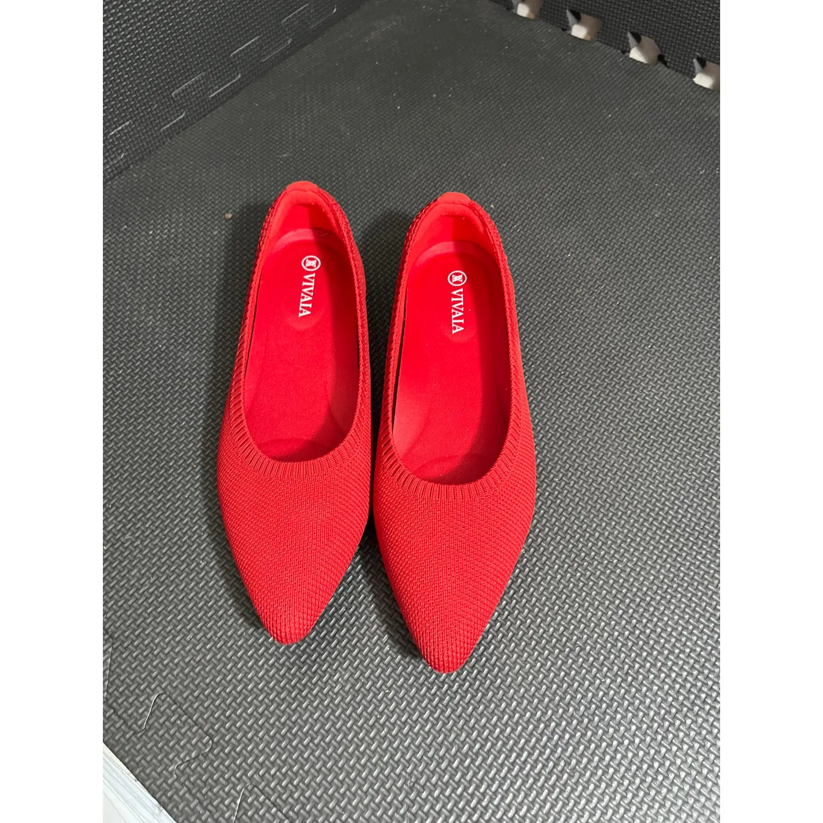 VIVAIA Pointed Toe Ballet Flats Aria 5 Ruby Red Slip On Shoes Womens 36.5 US‎ 6 - Image 2