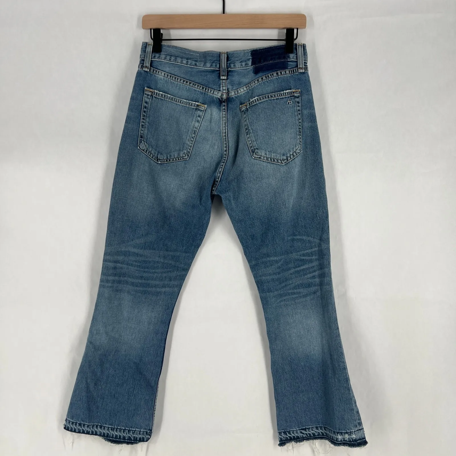 Rag & Bone Vintage Crop Flare Jeans Womens 29 Carlsbad Blue Denim Medium Wash - Image 8