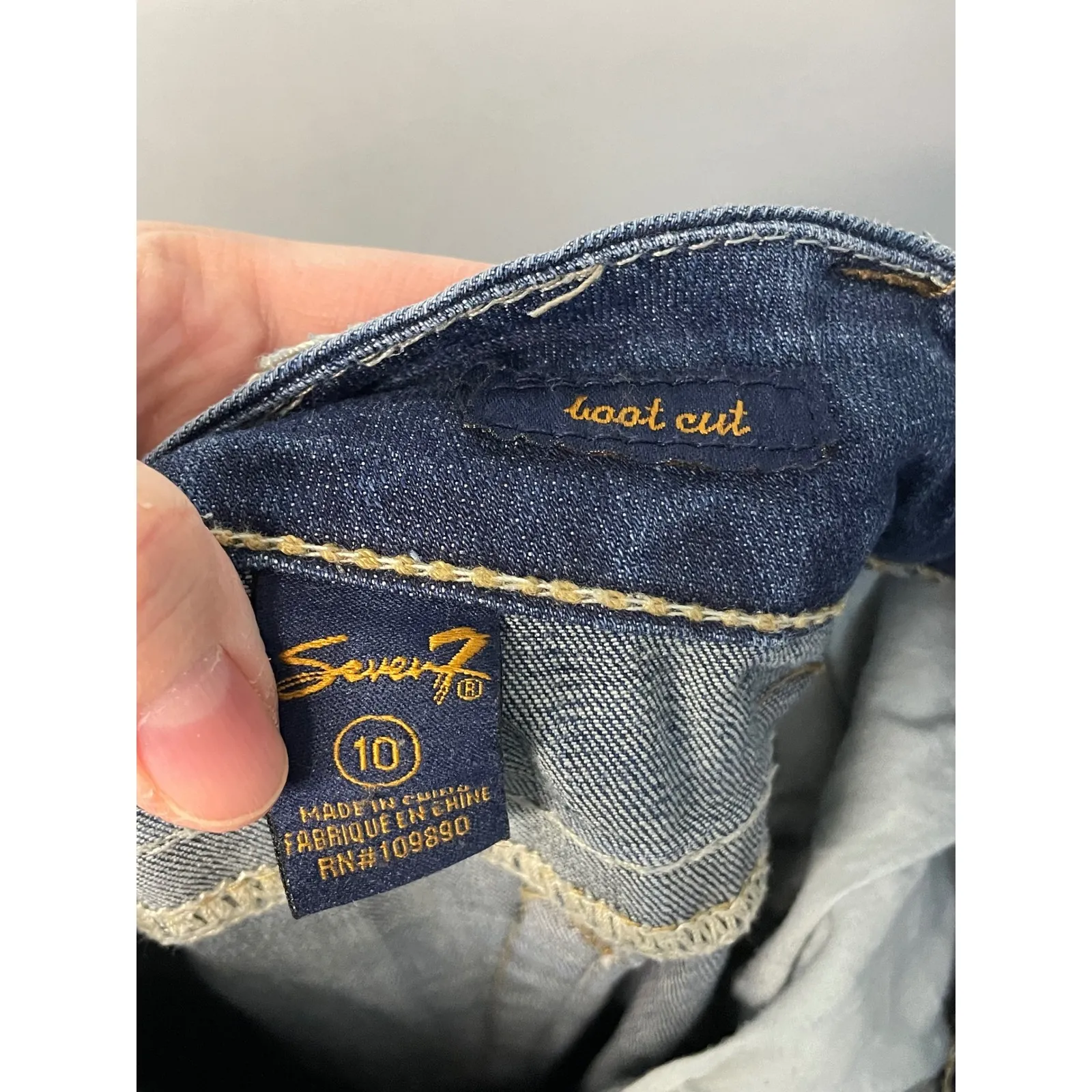 Seven7 Women's Size 10 Bootcut Jeans Distressed Blue Denim - Image 6