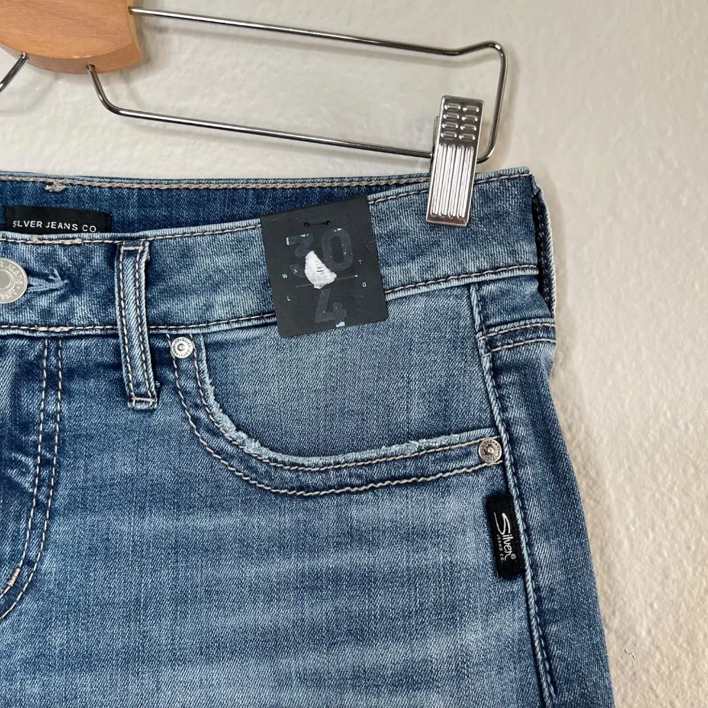 Silver Jeans Womens Curvy Mid Rise Suki Denim Shorts Size 30 Blue - Image 6