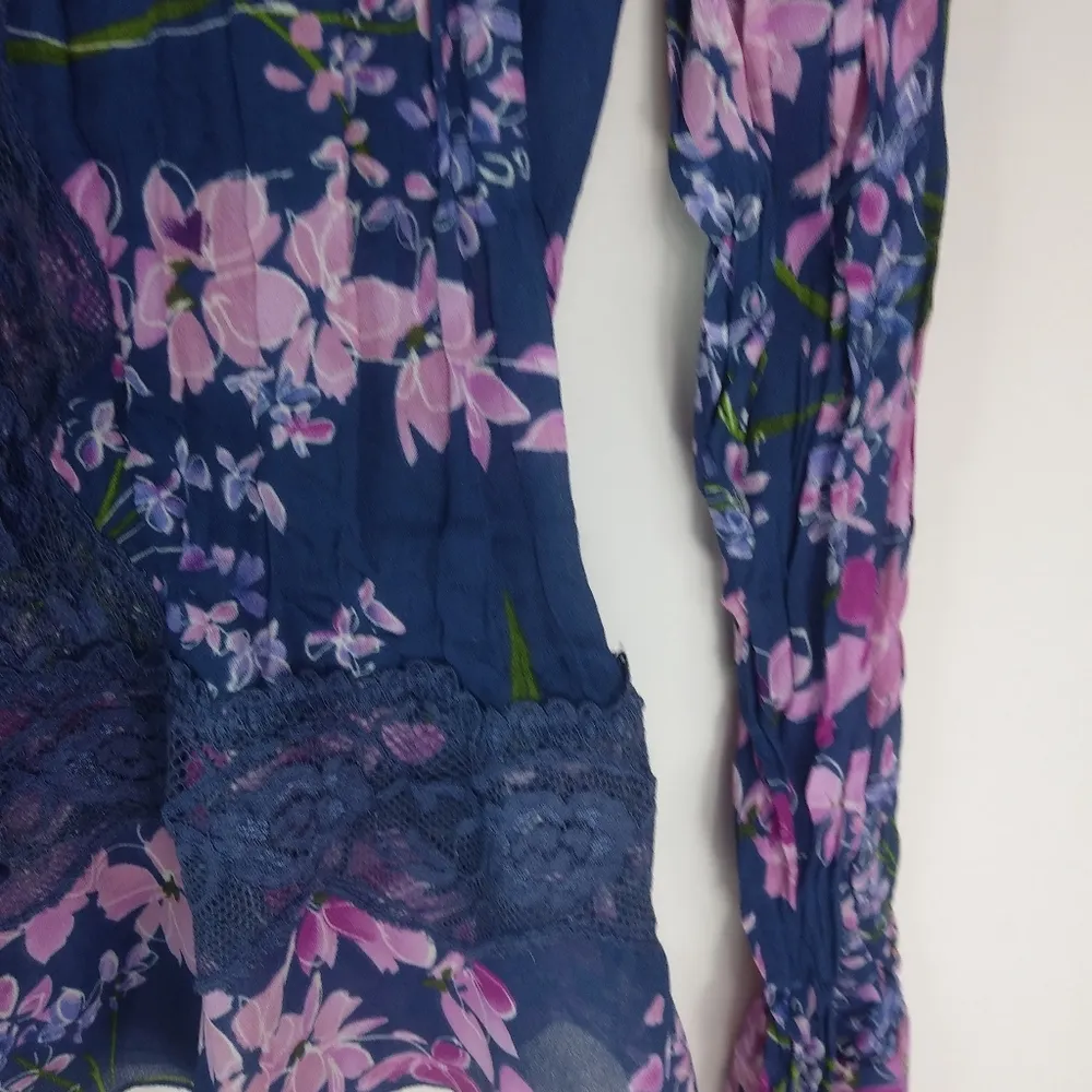 Allison Taylor L Y2K Fairy Purple Floral Stretch Femme Top - Image 10