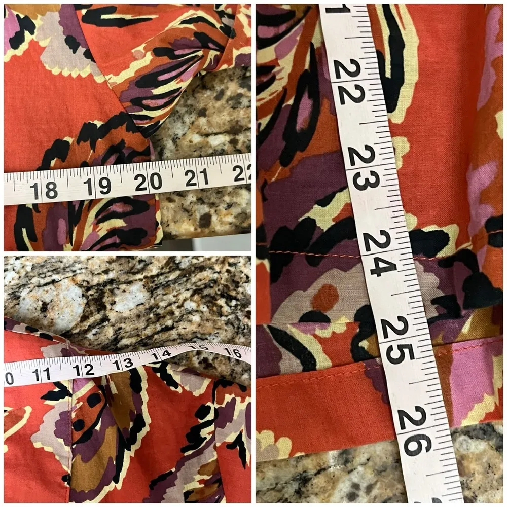 Karlie Floral Tunic Blouse Women’s L – Boho Hippie Coastal Resortwear Cottage - Image 6