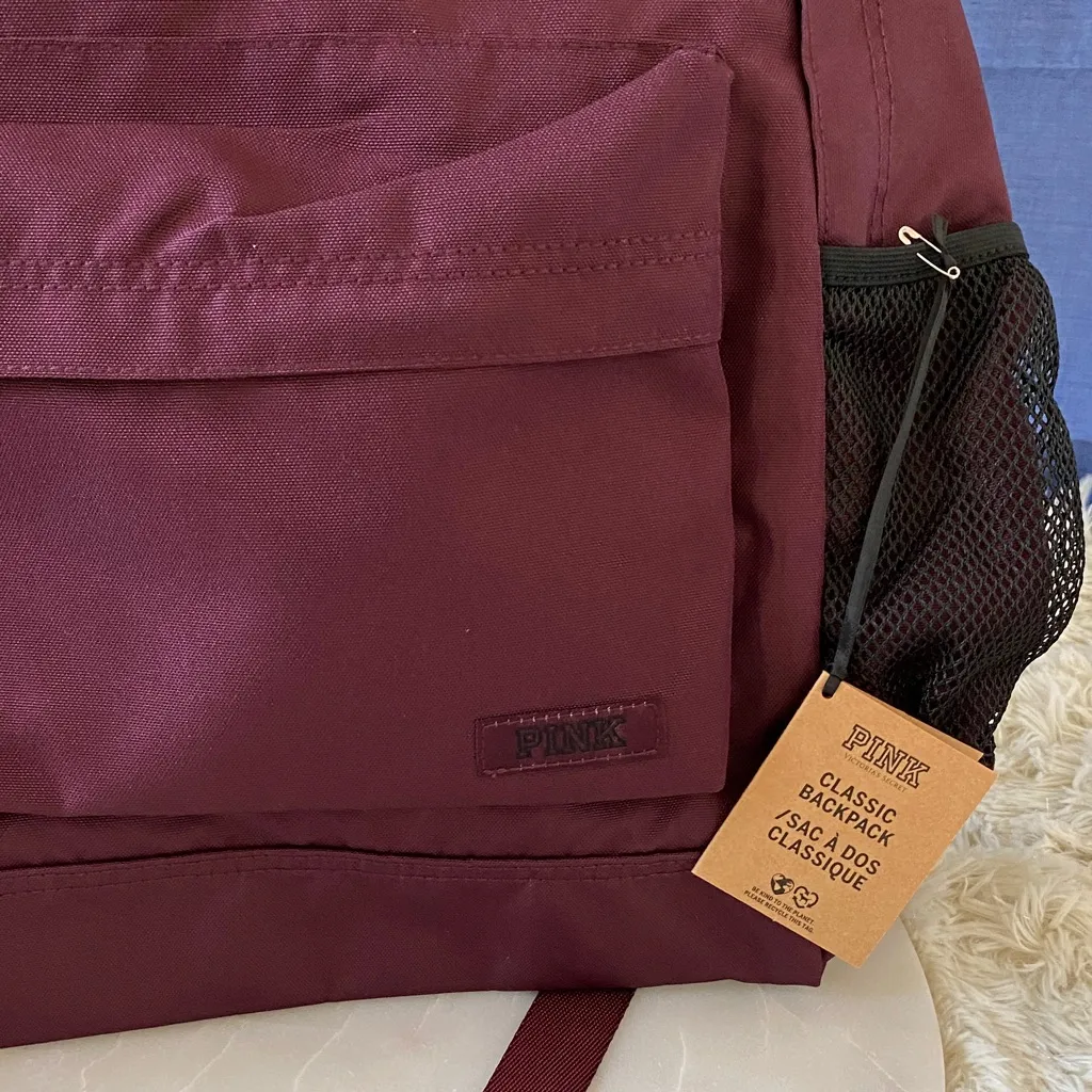 NWT Pink Victoria’s Secret Classic Backpack with Mesh Pockets - Image 8