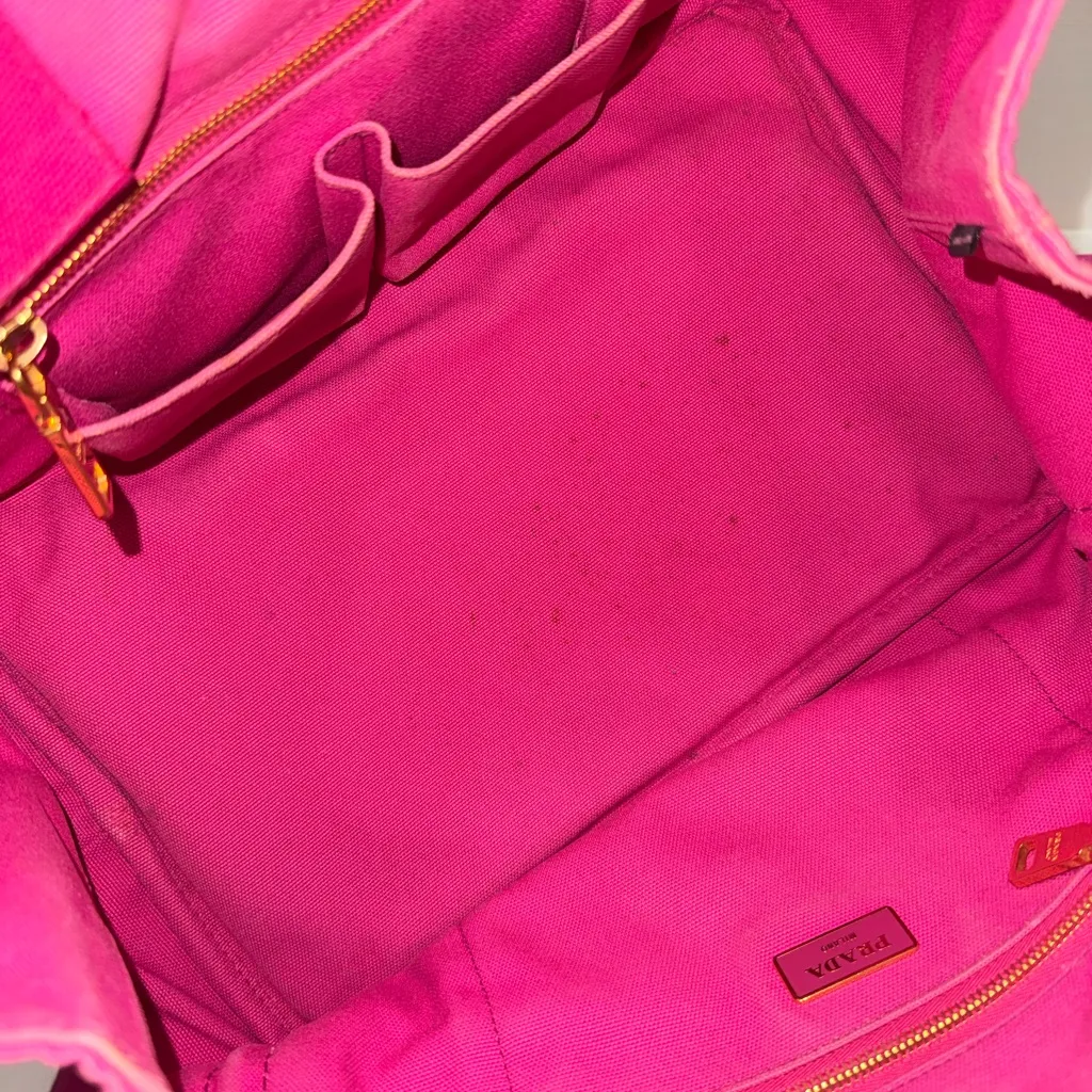 Prada Pink Canapa GM Tote - Image 6