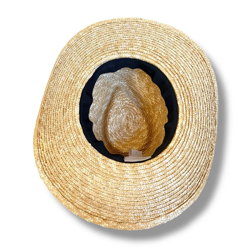 Brixton Straw Boater Hat Women’s Size Small‎ Wide Brim Black Band Summer Tan - Image 4