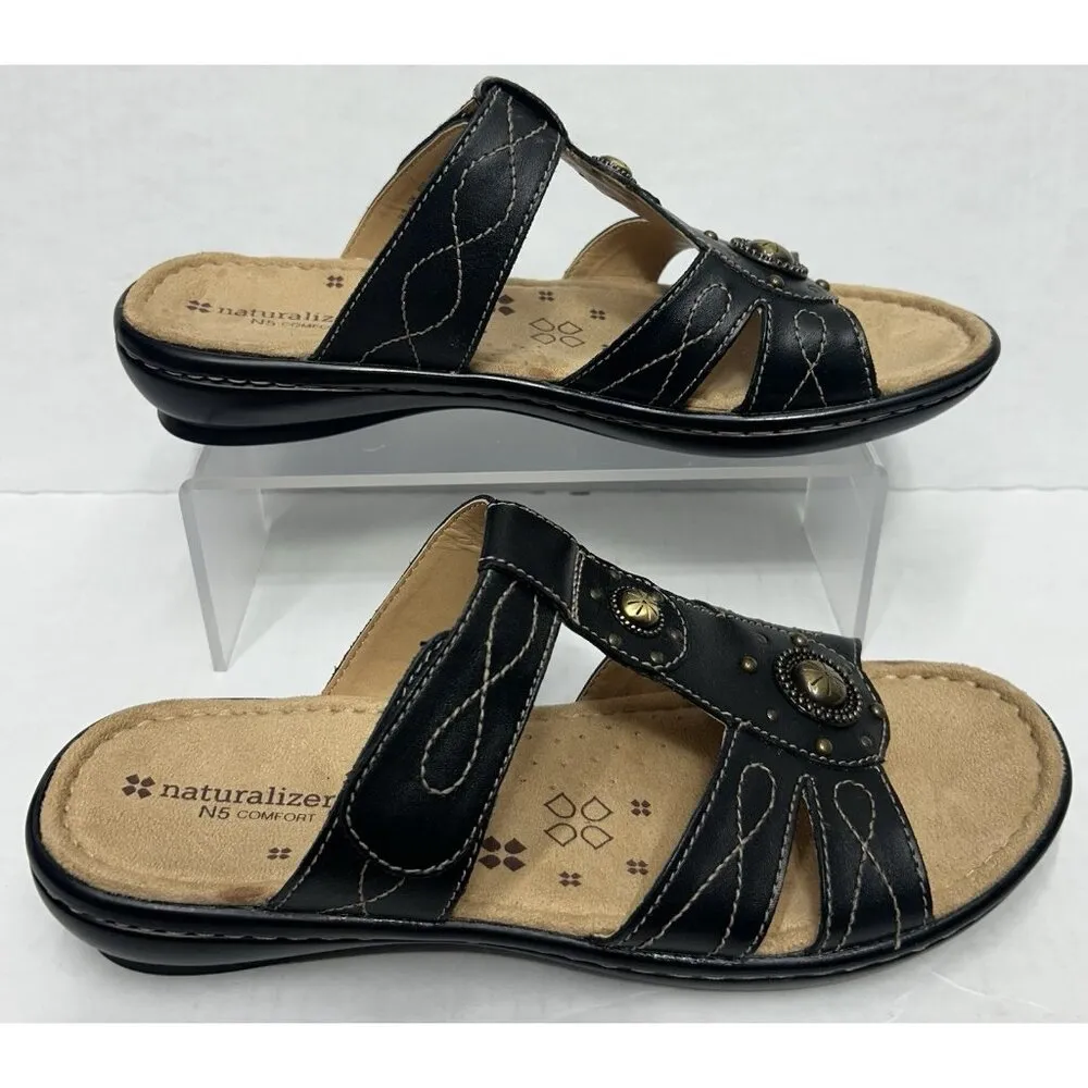NEW Naturalizer Journie N5 Comfort Sandal Slides Womens Size 9.5M Black Casual - Image 2