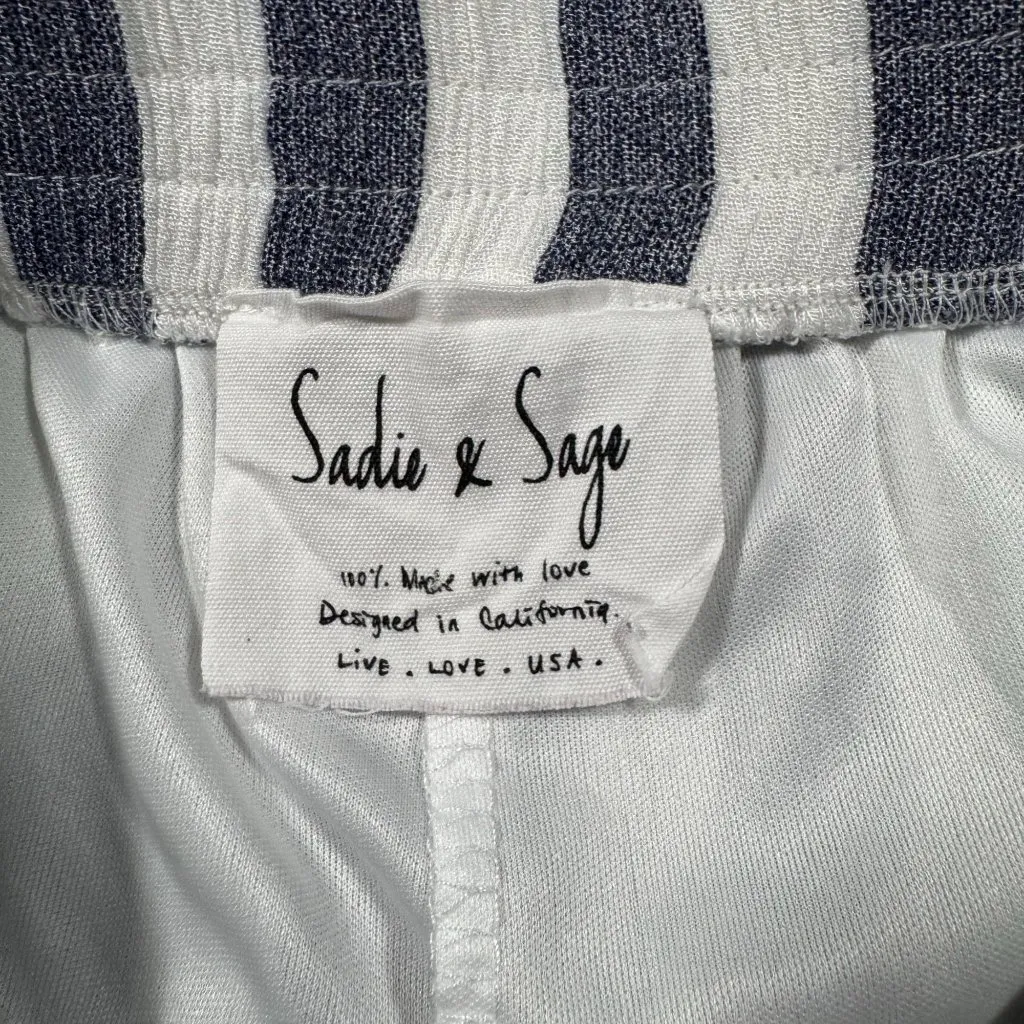 Sadie & Sage Wide Leg Flowy Beach Pants Sz S Blue - Image 7