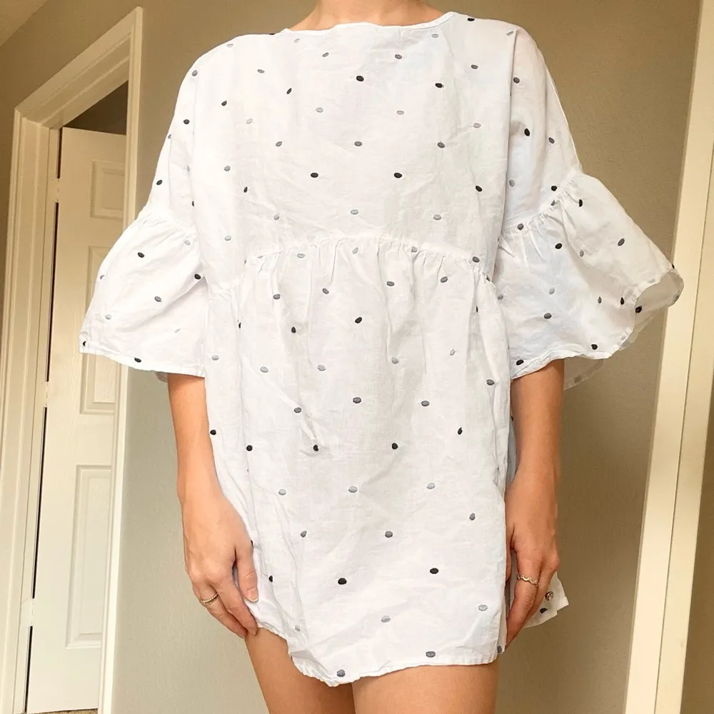 Isabel Maternity  Polka Dot Bell Sleeve Top - Image 3