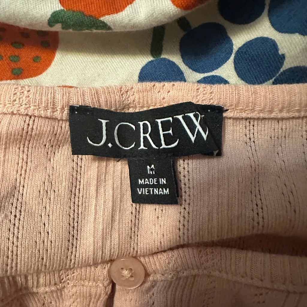 J. Crew Pointelle Cardigan Top Size M - Image 4