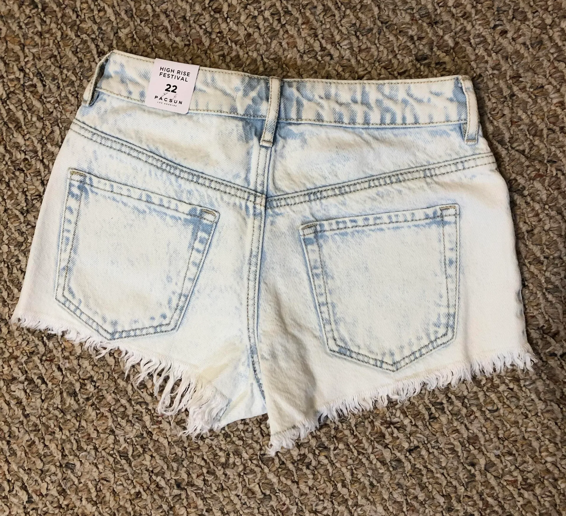 Glass Blue High Waist Denim Festival Shorts - Image 3