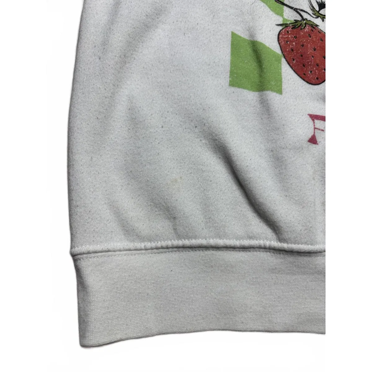 PacSun Golden Hour Strawberry Floral Fruit Market White Pullover Sweater Medium - Image 8
