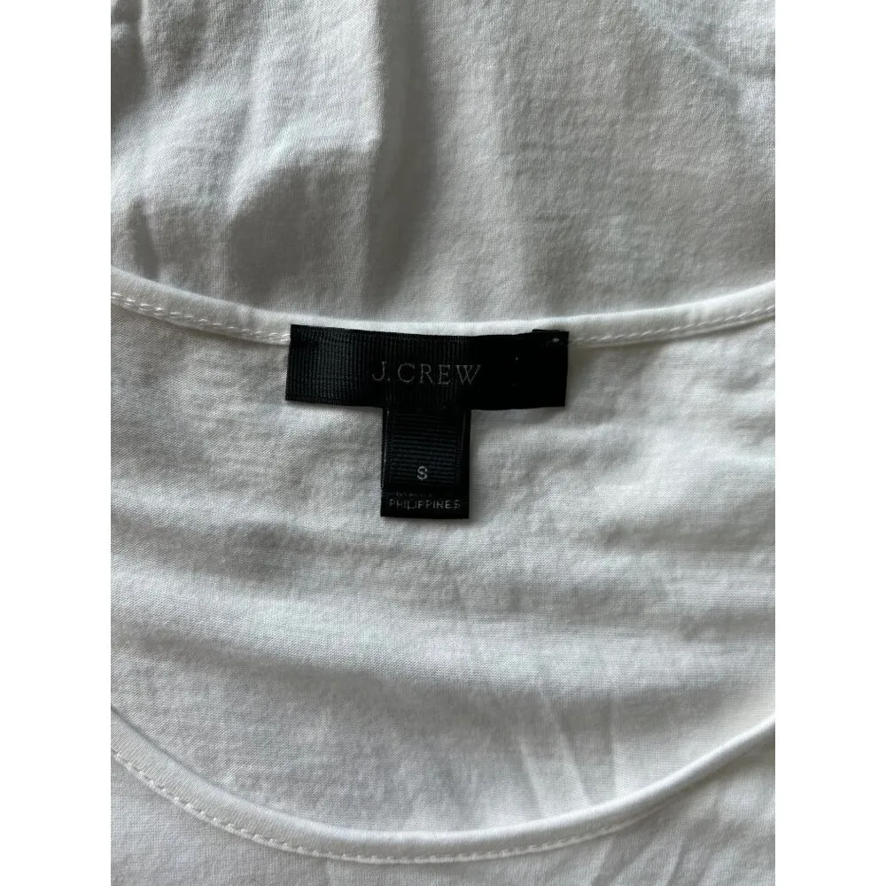 J.Crew White Ruffle Short Sleeve Top - Image 5