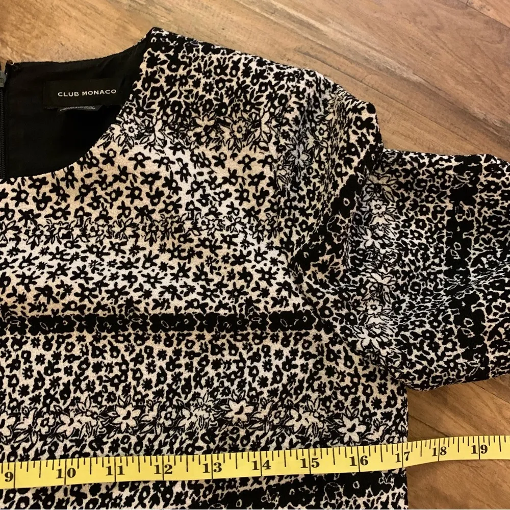 Women’s Club Monaco black whitr Round Neck Dress Size 0 XS EUC - Image 4