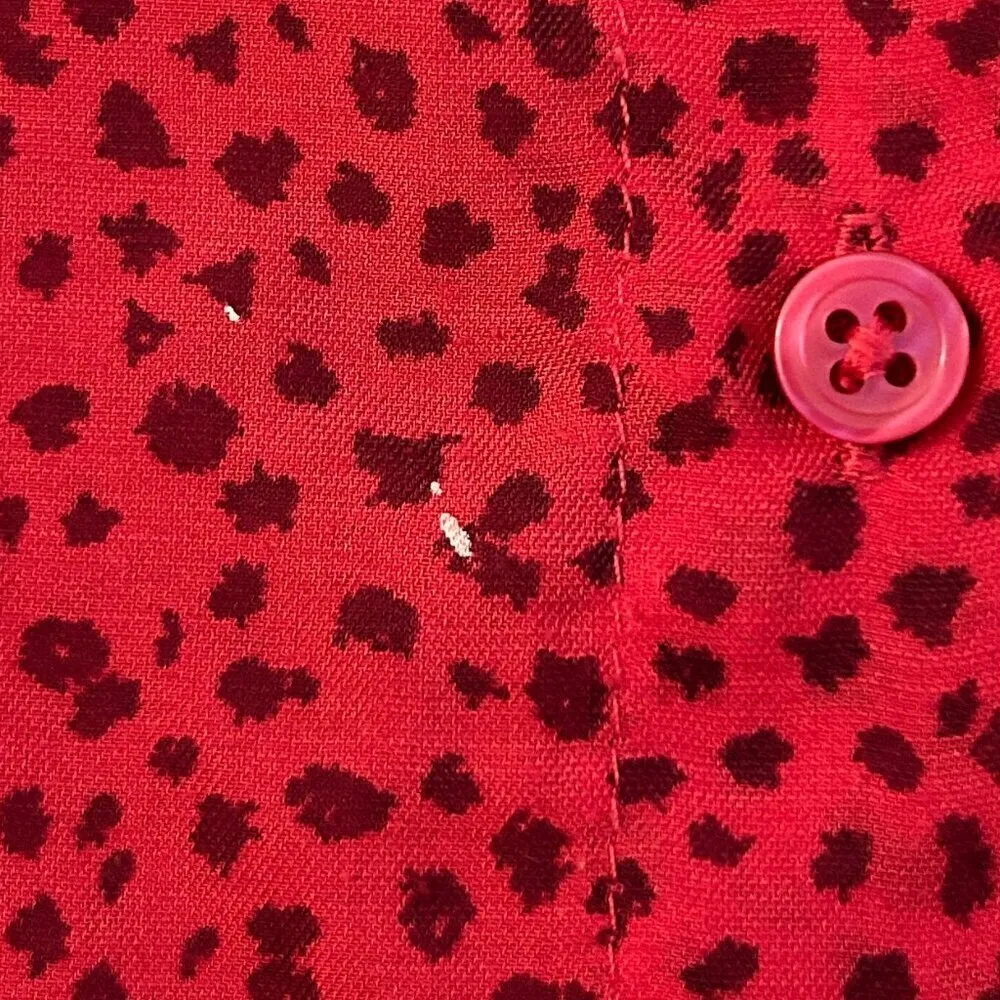 Loft Magenta Pink Cheetah Print Lightweight Blouse Size S - Image 4