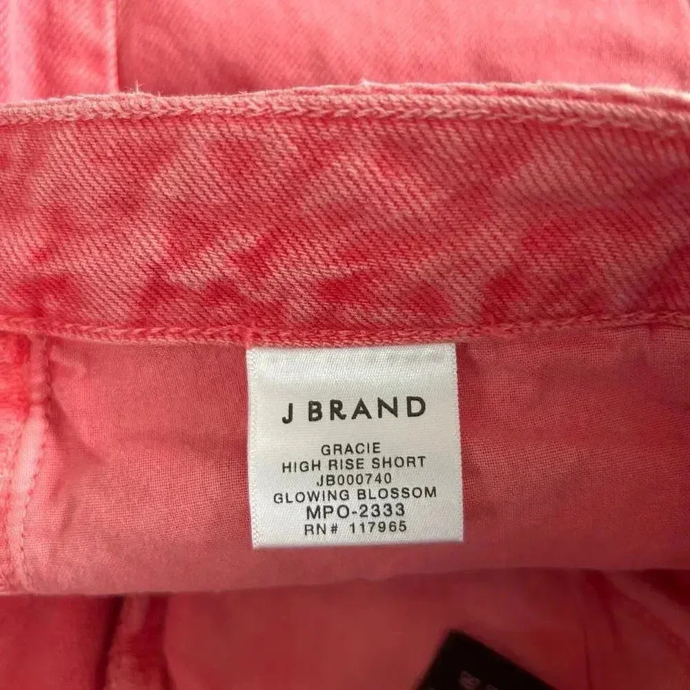 J. Brand Gracie Cut Off Denim Shorts Signal Pink High Waist Cut Raw Hem Size 27 - Image 5