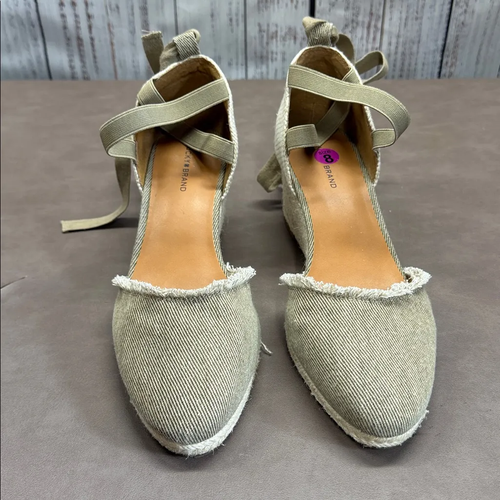 Lucky Brand Light Brown Rimony Espadrille Wedge Platform Shoes - Image 3