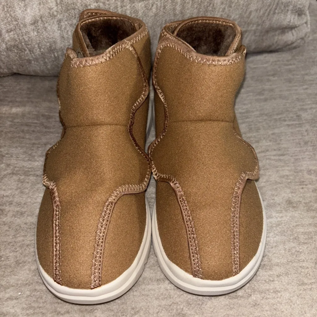 Womens 8 Wide Fitville Boots Diabetic Orthotic Adaptive Hook Loop "fur" Lined - Image 2