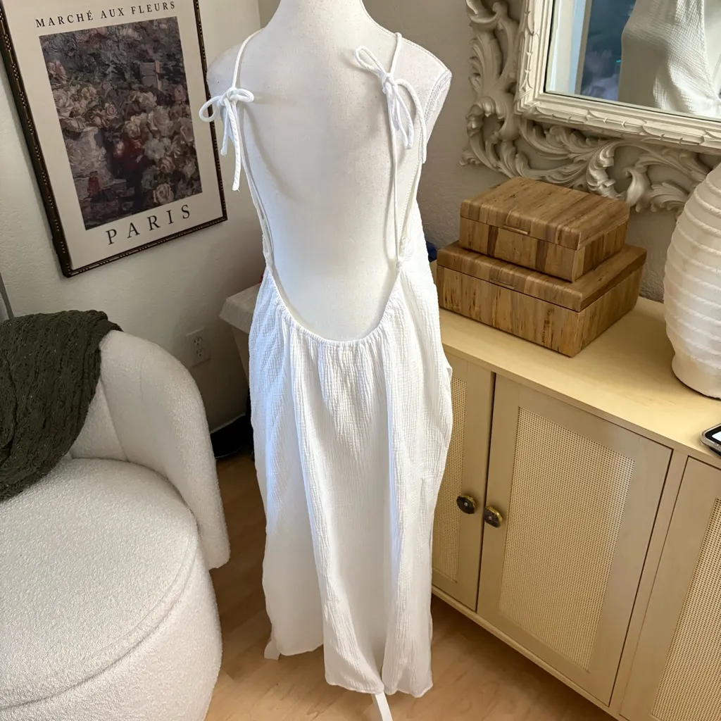 CAMILA COELHO Celene Maxi Slip‎ Dress Cover up in White Size Medium - Image 4