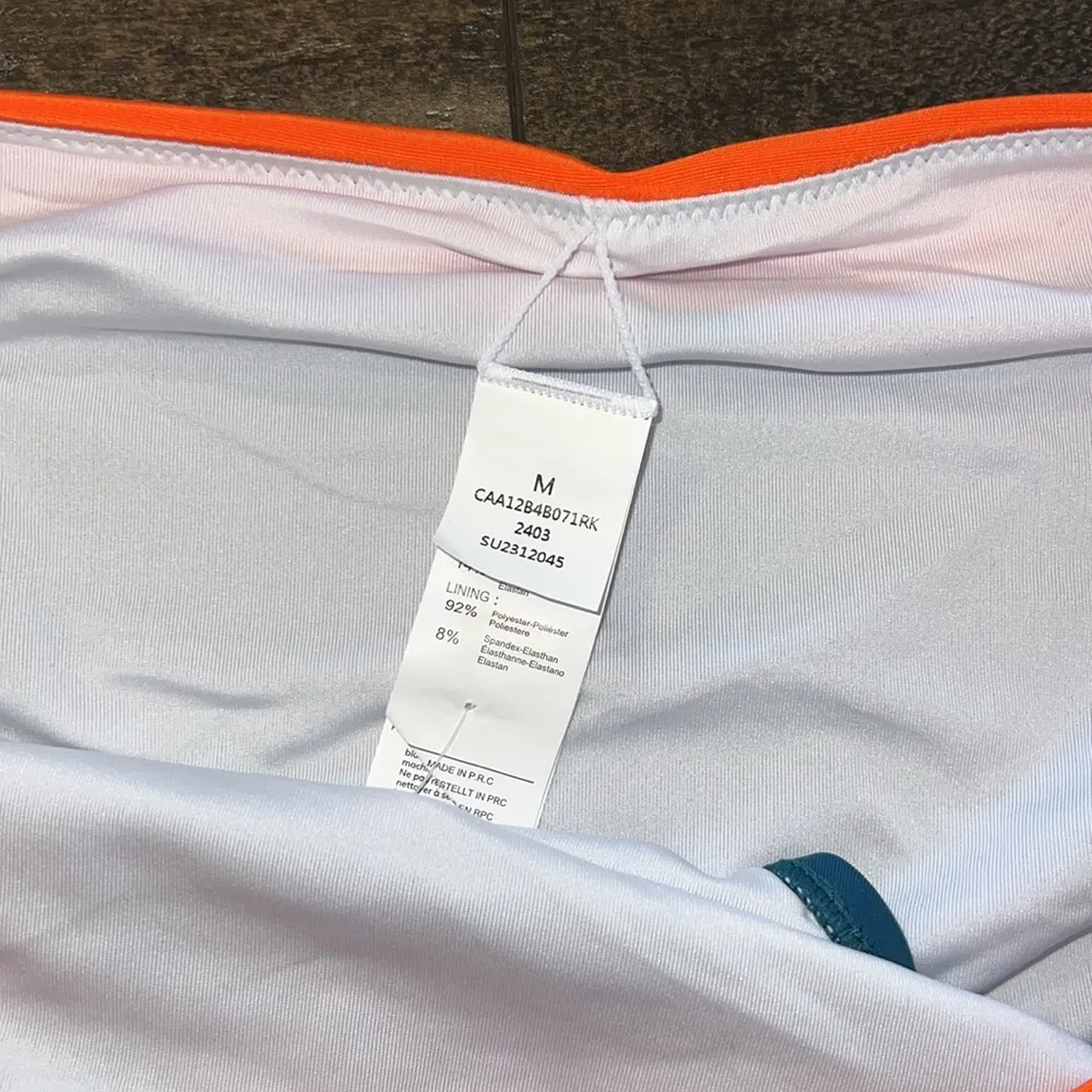 NWT Green & Orange Cut-Out Bikini Top (L) & Banded Bottoms (M) - Image 7