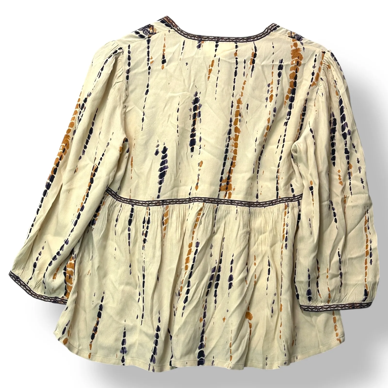 Ba&sh‎ Women Top S SS24 Sold Out Boho Embroidered Peasant Blouse Vanille $350 - Image 3