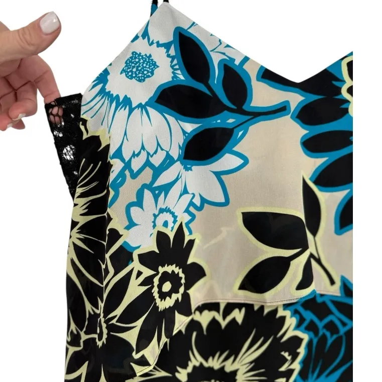 Marciano 100% Silk Floral Print High‎ Low Slip Dress Size XS Coquette Feminine - Image 12