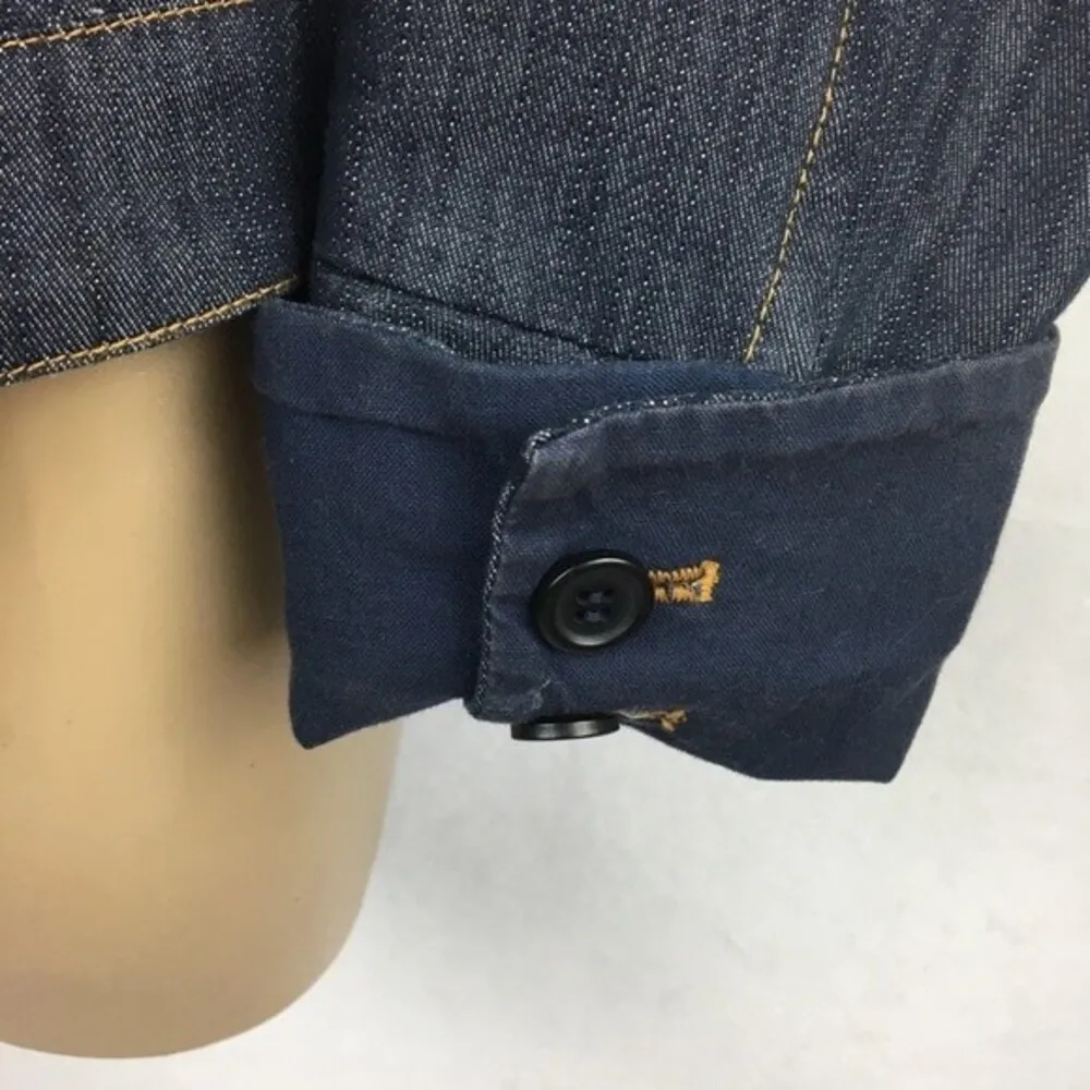 Boston Proper Blue Denim Button Long Sleeve Jacket  6 - Image 6