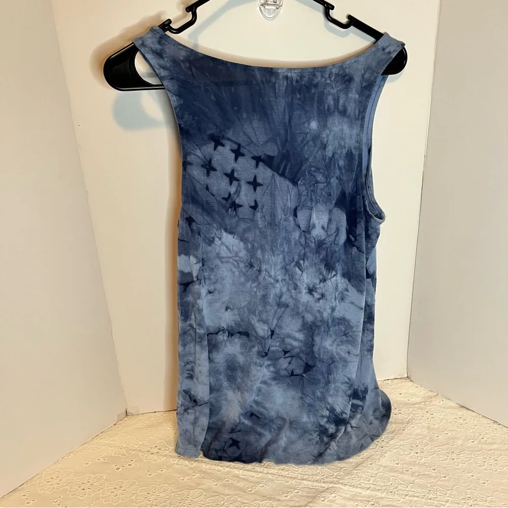 Aeropostale Blue Asymmetrical Tie Front Tank Top - Image 2