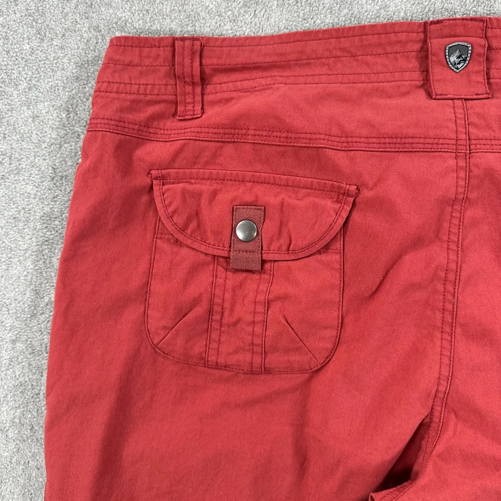 Kuhl Splash Cargo Bermuda Shorts Women's Size 16 Red 12" Inseam Outdoors Hiking - Image 11