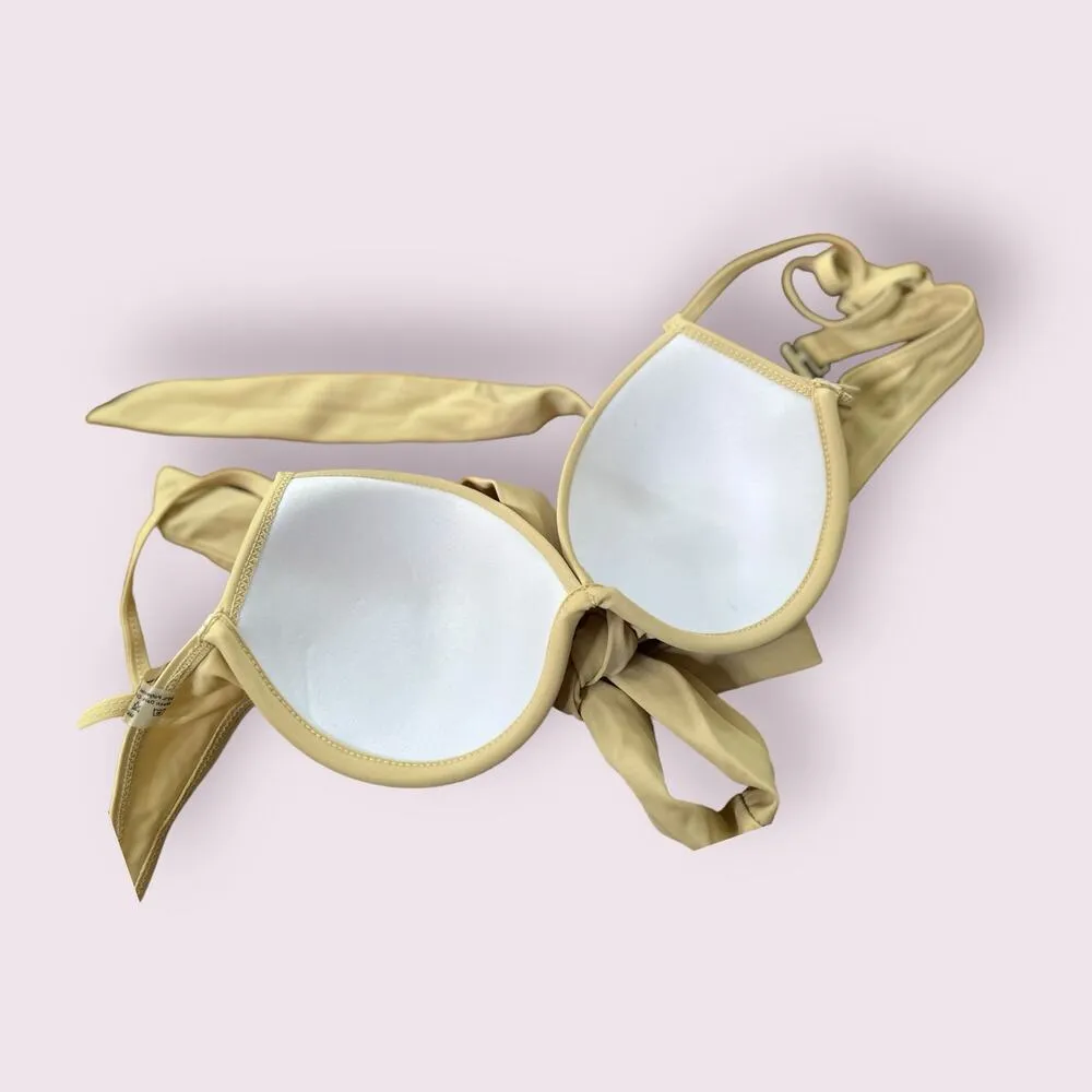 Womens size medium Swim beige Wrap Push Up Bikini Swimsuit cheeky​ Tan - Image 6