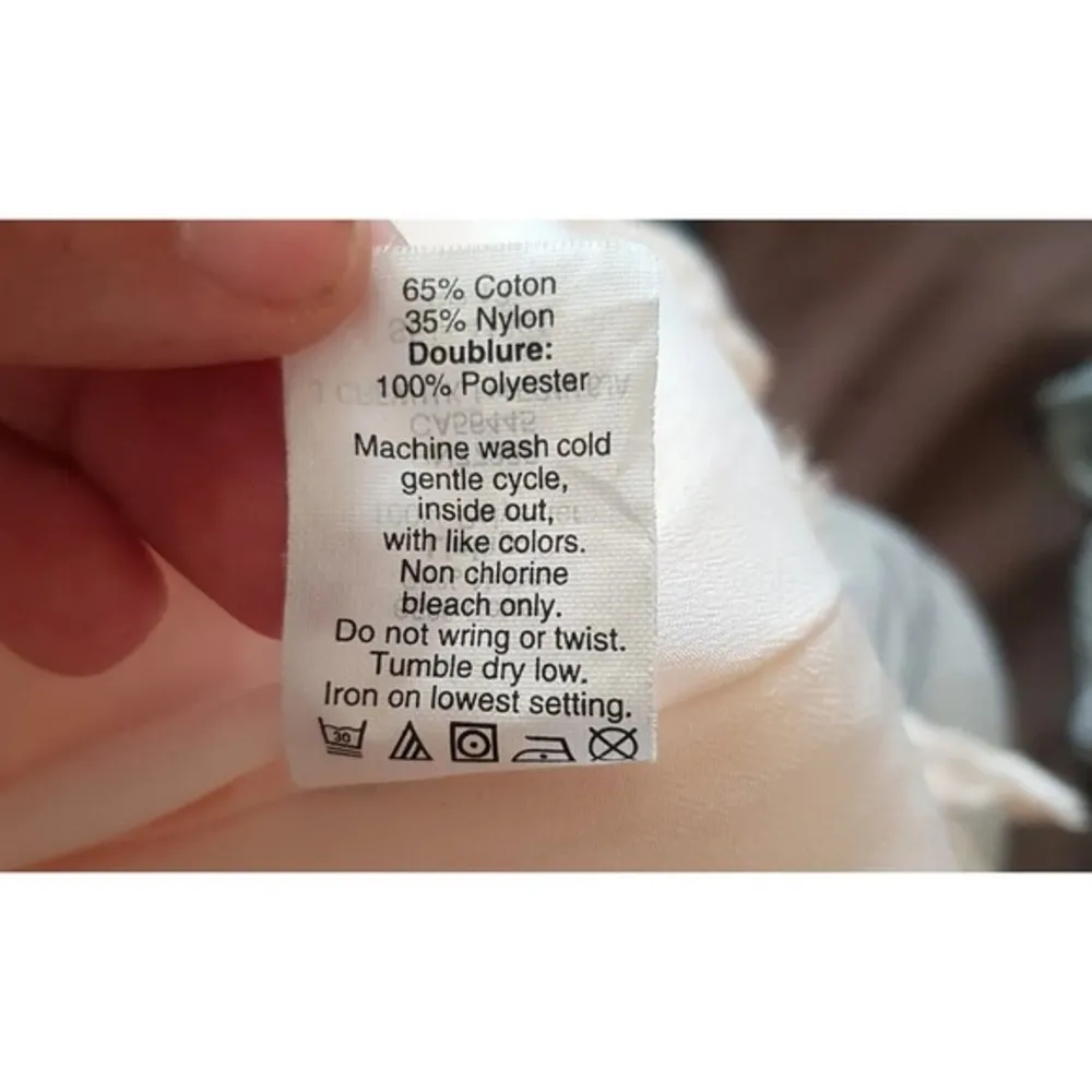 J jill Womens Blouse Size 2 Beige Ivory Crochet Lined Wedding Guest Bachelorette - Image 10