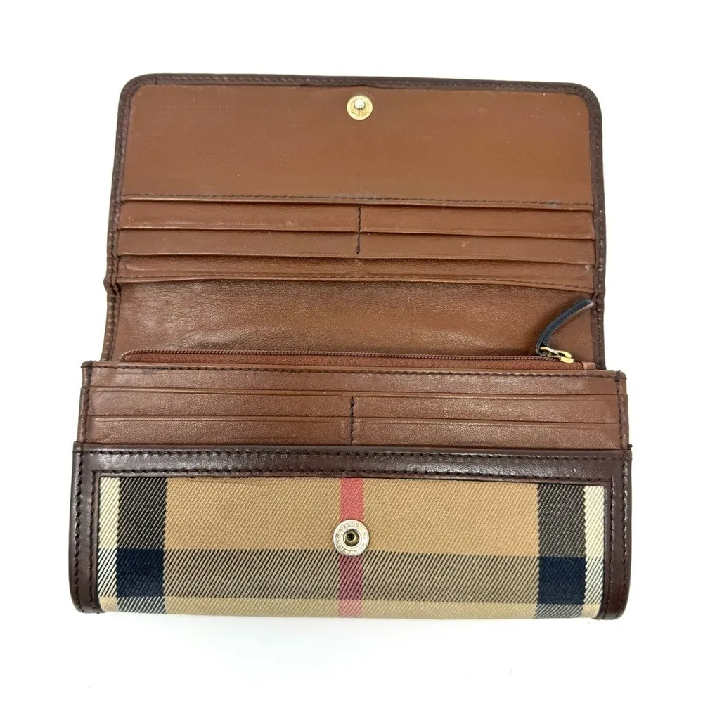 Burberry  Vintage Check Canvas & Leather Long Wallet - Image 3