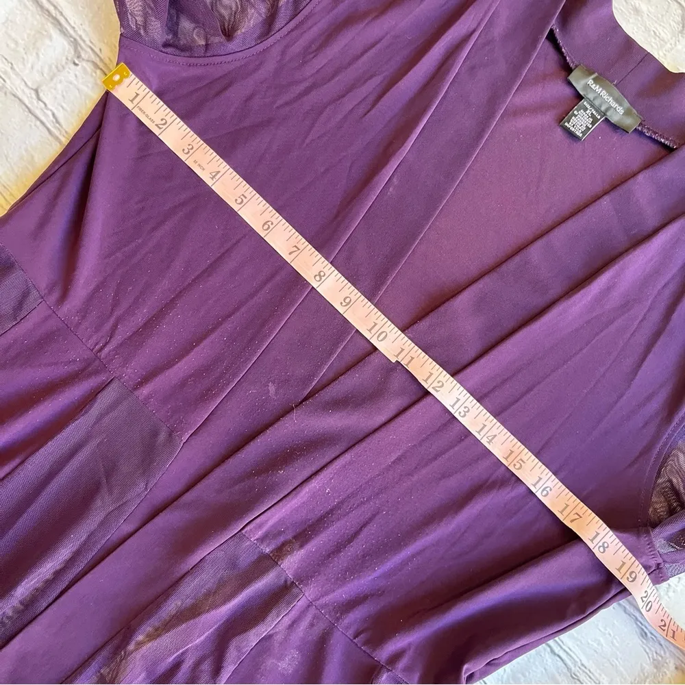 R & M Richards Vintage Open Front Top Duster Sheer Purple Long Sleeve XL  Loose - Image 11