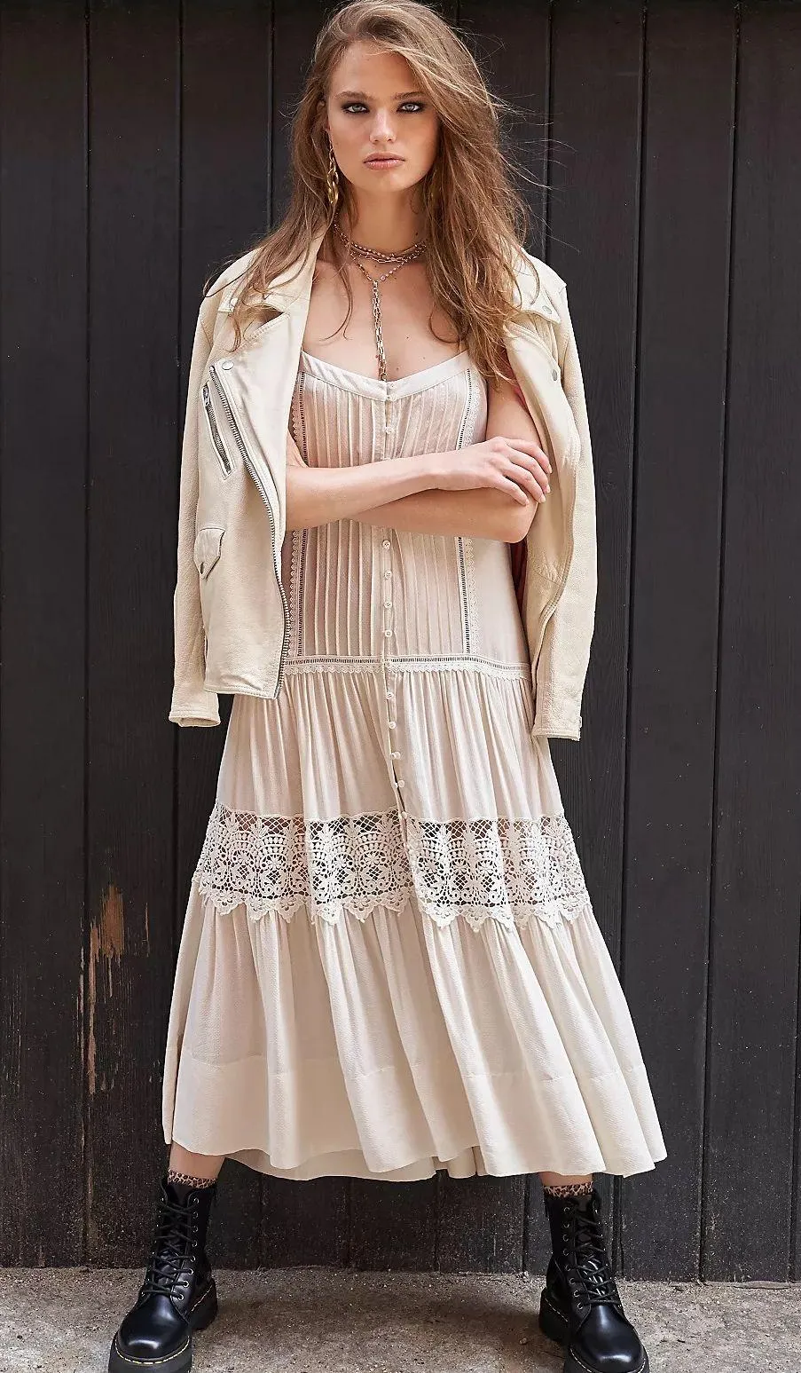 Smile Pretty Crochet Midi Slip Dress - Image 1